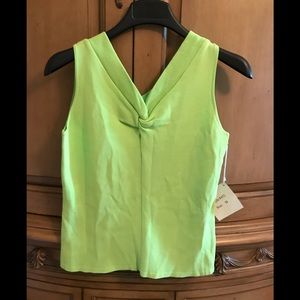 Joseph A. Sleeveless lime green top w/tags M